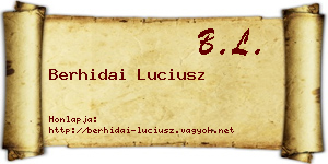 Berhidai Luciusz névjegykártya